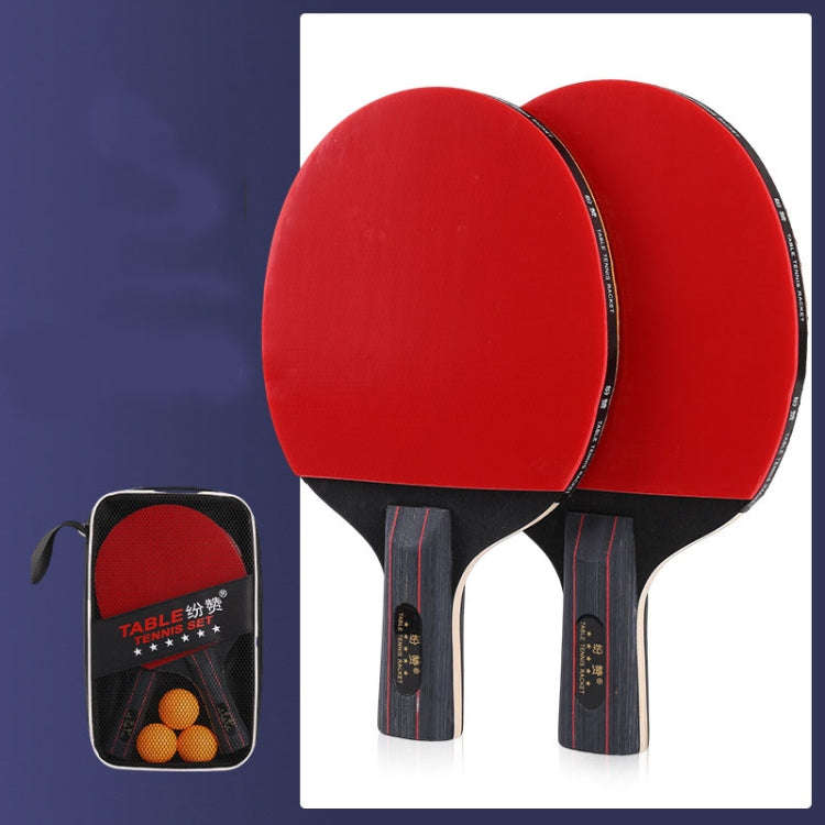 4 Star Table Tennis Racquet with 3 Balls & Bag Set, Long Handle, Short Handle
