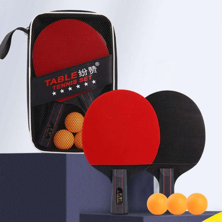 4 Star Table Tennis Racquet with 3 Balls & Bag Set, Long Handle, Short Handle