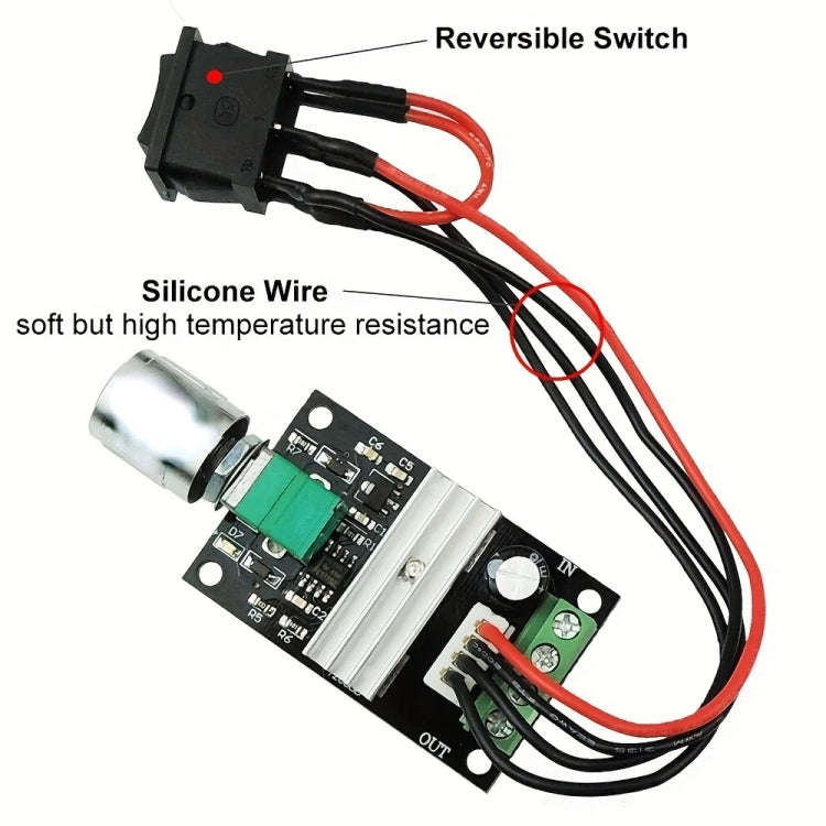 DC 6-28V 3A  PWM Speed Adjustable Reversible Switch DC Motor Driver Reversing, 6-28V 3A