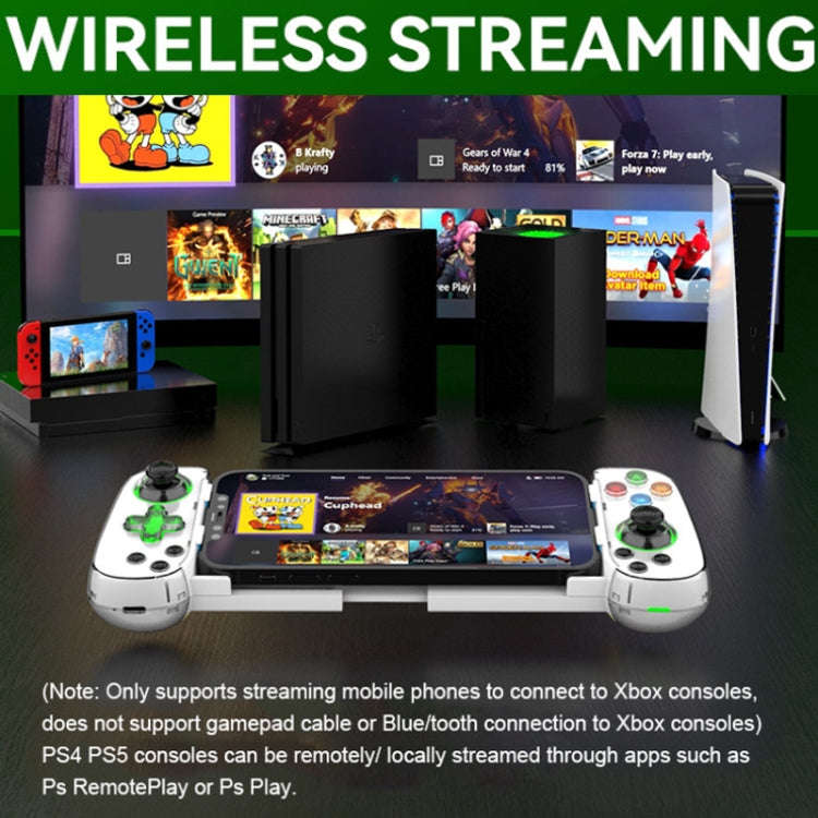 D7 BT5.0 Retractable Gamepad With Light For PC / Android / IPhone /Win7 10 11/Mac OS/Switch, D7 (...