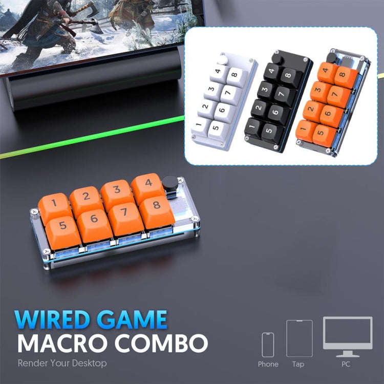 MKESPN Shortcut Macro Defined Wired Samll Keypad Single Handed Gaming Keyboard, MKESPN K806 (Whit...