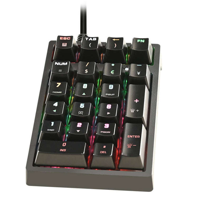 198I K21 Wired Mechanical Dightal Keyboard Multifunction Button RGB Backlight Office Keypad