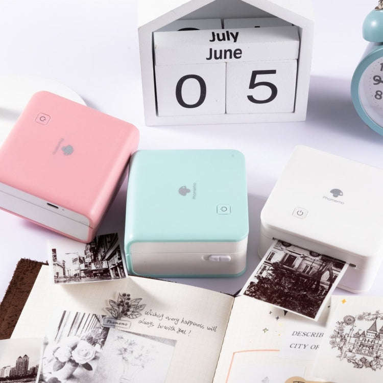 Phomemo M02 PRO Pocket Mini Small Portable Bluetooth Wrong Thermal Tag Printer, White, Green, Pink