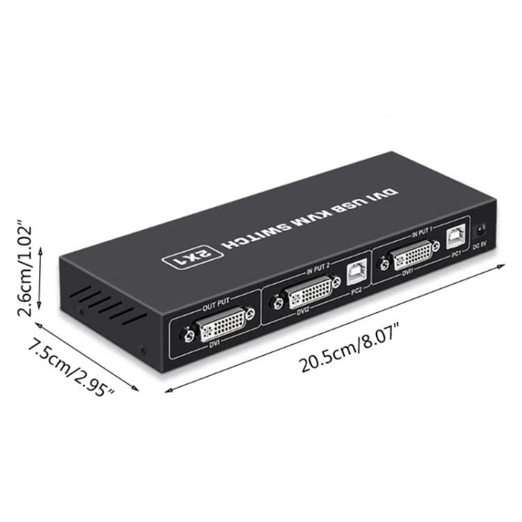4K DVI USB KVM Switch DVI 2 In 1 Out Adapter Two Computer Shared Switcher Hub, SW88
