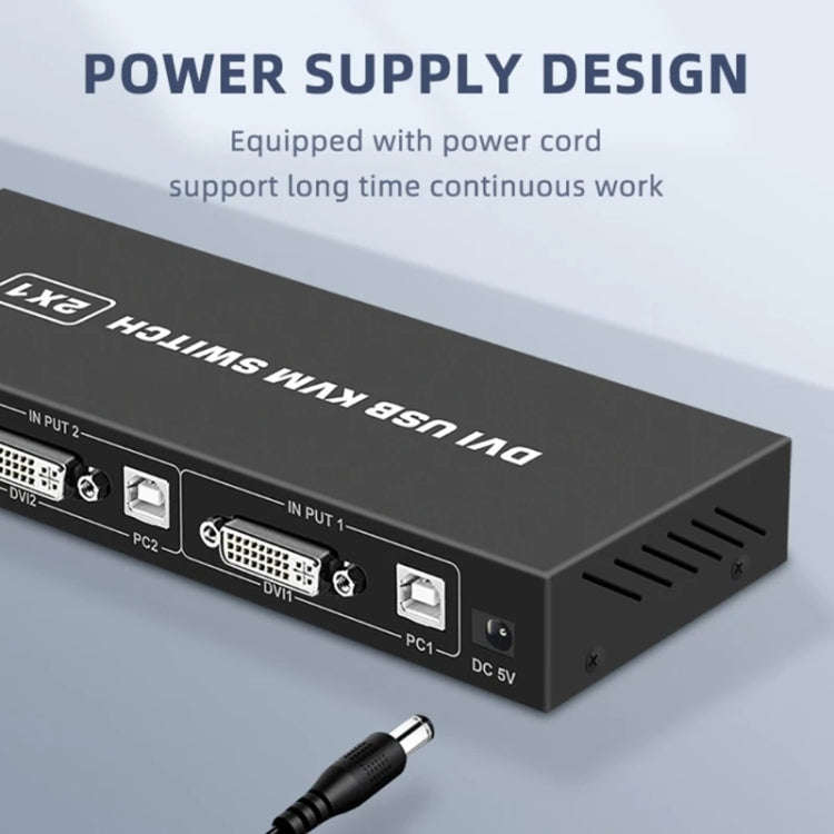 4K DVI USB KVM Switch DVI 2 In 1 Out Adapter Two Computer Shared Switcher Hub, SW88