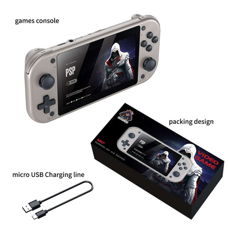 HD 4.3 inch High Brush Display Screen Retro PSP Remote Sensing Home Game Console, M17 64GB, M17 1...