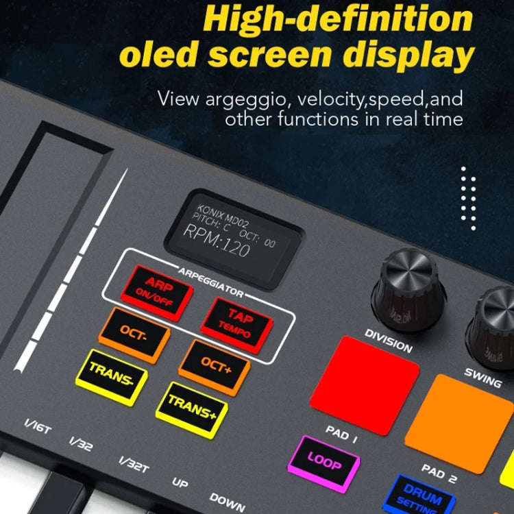MD02 25 Key USB Keyboard And Drum Pad MIDI Controller Keyboard Piano, MD02