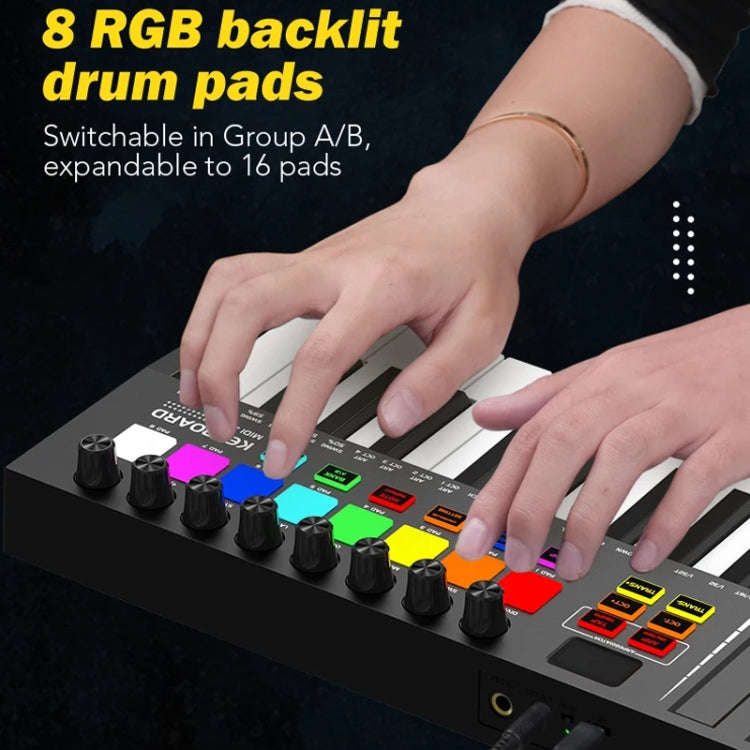 MD02 25 Key USB Keyboard And Drum Pad MIDI Controller Keyboard Piano, MD02