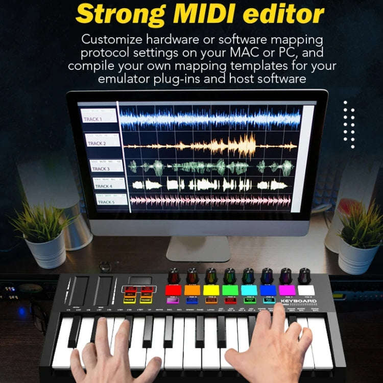 MD02 25 Key USB Keyboard And Drum Pad MIDI Controller Keyboard Piano, MD02