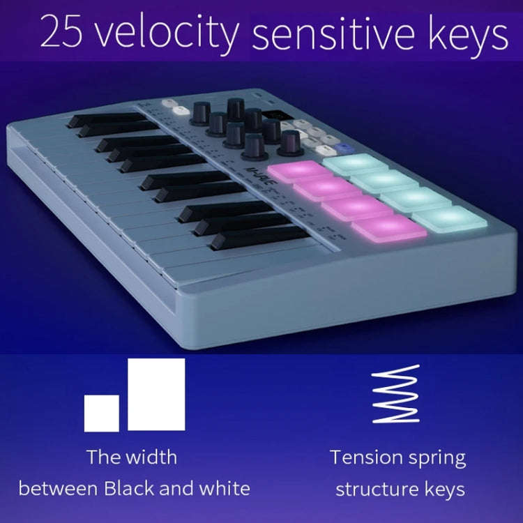 M-VAVE SMK-25 USB MIDI Keyboard Controller With 8 Back Drum Pads, M-VAVE SMK-25
