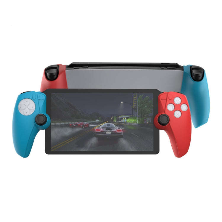 For PS5 PlayStation Portal Game Console DOBE Split Silicone Protective Case, White, Red and Blue