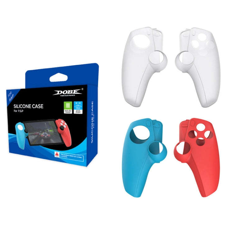 For PS5 PlayStation Portal Game Console DOBE Split Silicone Protective Case, White, Red and Blue
