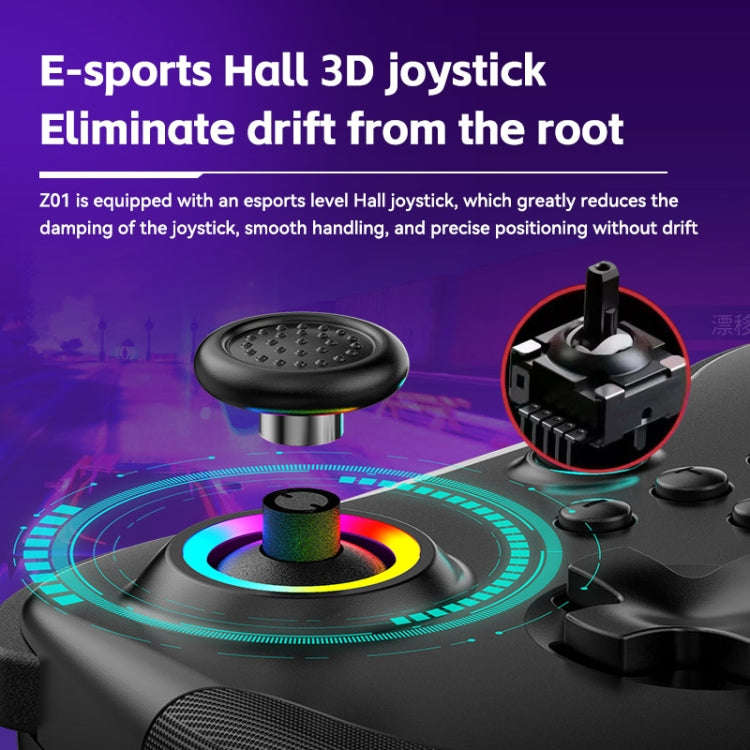 Z01 Wireless Gaming Vortex Dual Hall Body Grip For Switch / PS3 / PS4 / Adroid / IOS, White, blac...