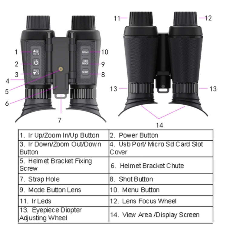 Adjustable Pupil Distance Headset Night Vision Device 3D HD Digital Binoculars Outdoor Infrared N...