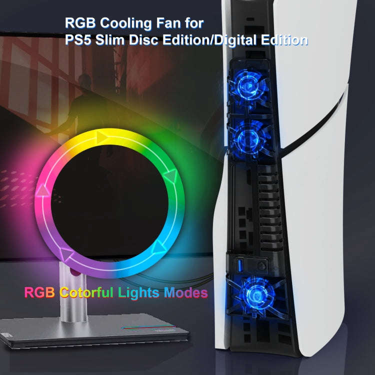 JYS-P5175 For PS5 Slim Host Optical Drive / Digital Version Universal With RGB Colorful Light Coo...