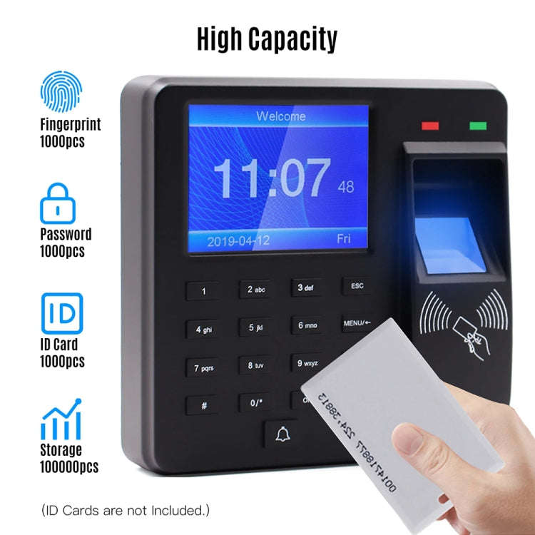 M10 Smart ID Card Recognition Fingerprint Access Control All-in-one Attendance Machine, English V...