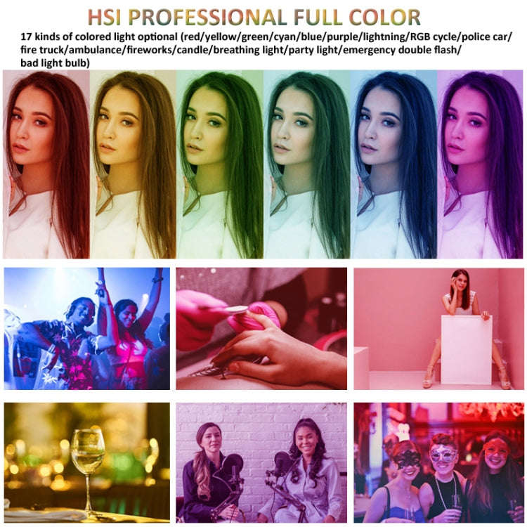 RGB Fill Light Photography Lamp With Hidden Folding Phone Clip & Cold Shoe Interface