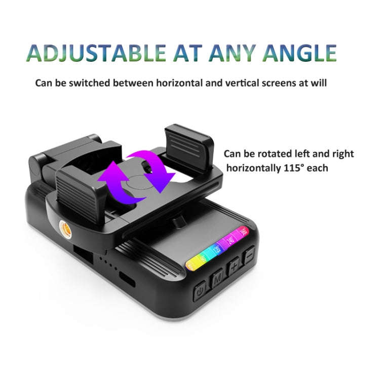 RGB Fill Light Photography Lamp With Hidden Folding Phone Clip & Cold Shoe Interface