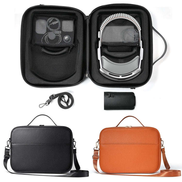 For Apple Vision Pro Headset Multifunctional Storage Bag Carrying Case, Black, Brown