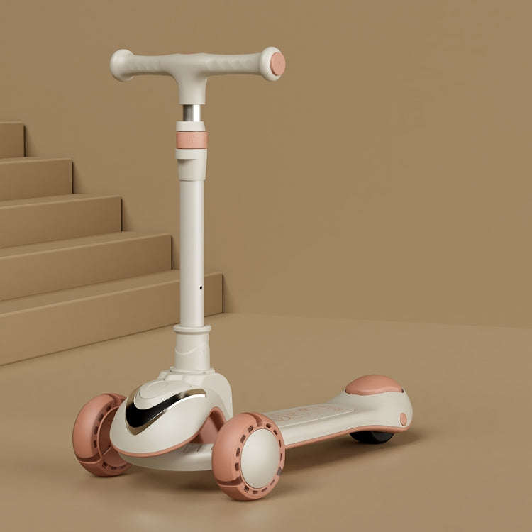 XOEYU K8 Multifunctional Adjustable Folding Children Scooter with Music and Lights, Single Coffee...