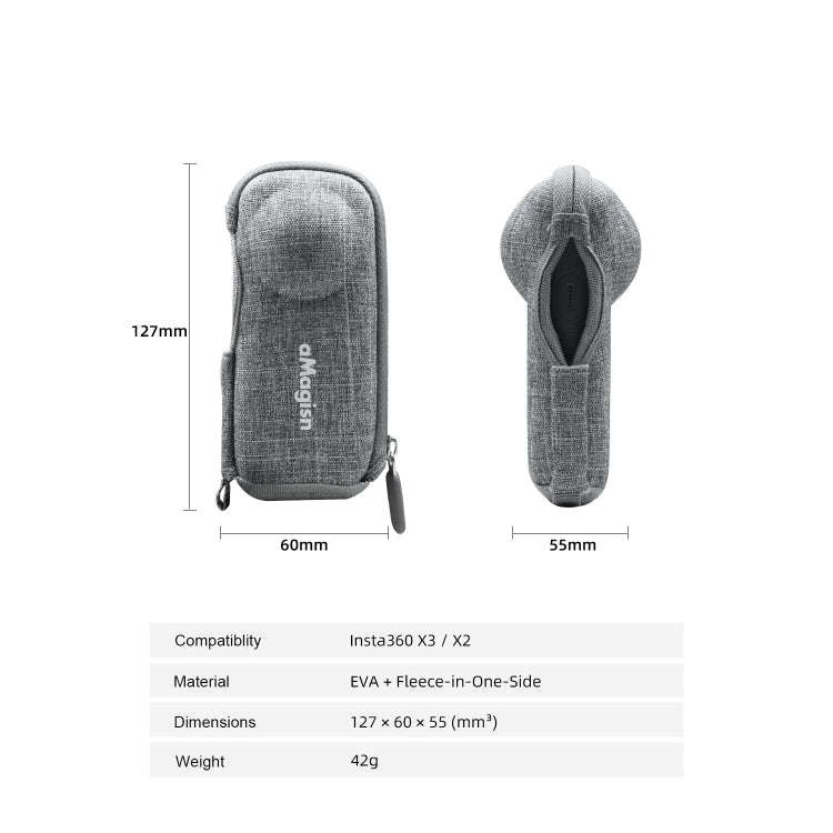 For Insta360 X3 / X2 aMagisn Body Bag Mini Storage Accessories, For Insta360 X3 / X2