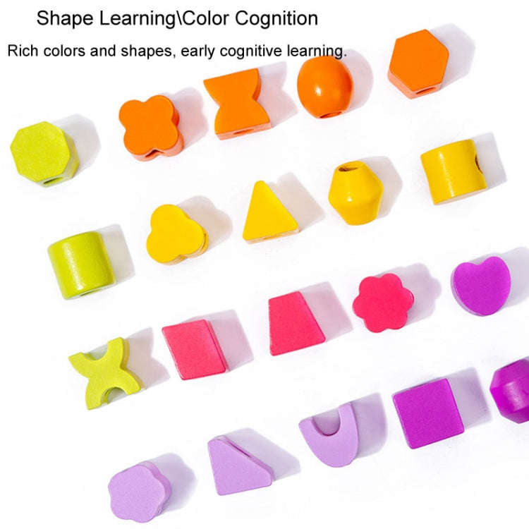 Children Wooden Geometric Shape Matching Enlightenment Beads Building Blocks Educational Toys