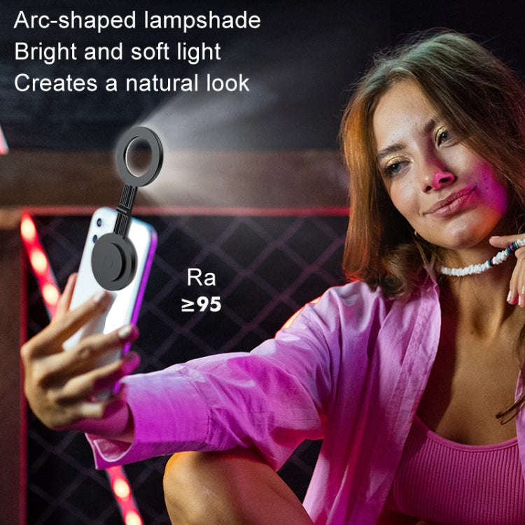 Cell Phone Magnetic Fill Light Portable Photo Pocket Lamp, White, Black