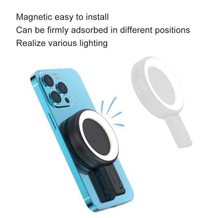 Cell Phone Magnetic Fill Light Portable Photo Pocket Lamp, White, Black