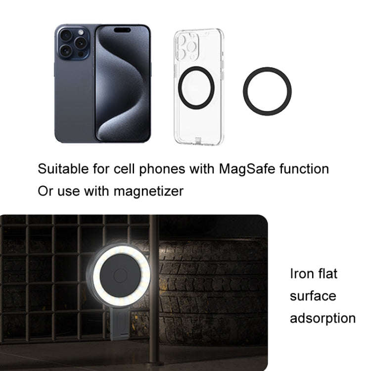 Cell Phone Magnetic Fill Light Portable Photo Pocket Lamp, White, Black