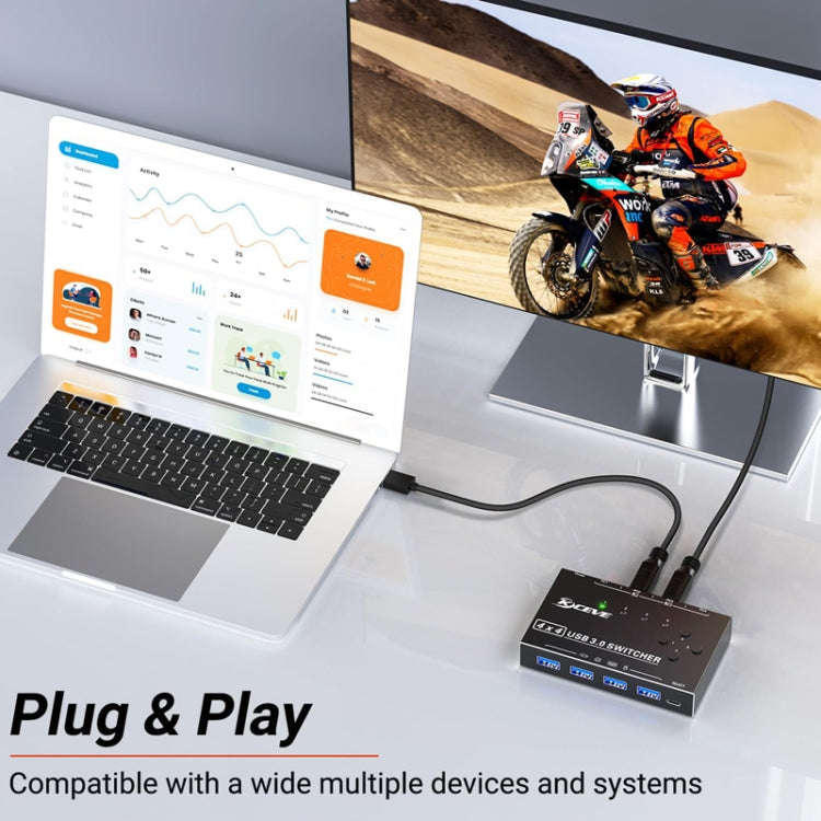KC-KM434B USB3.0 4 Port USB Shared Device 4 Port Printer Sharing Device Keyboard Mouse Switch, KC...
