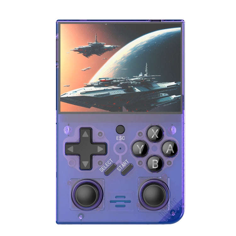 R35PLUS 3.5 Inch Handheld Game Console Built-in 64G 10,000+ Games, Transparent Black, Transparent...