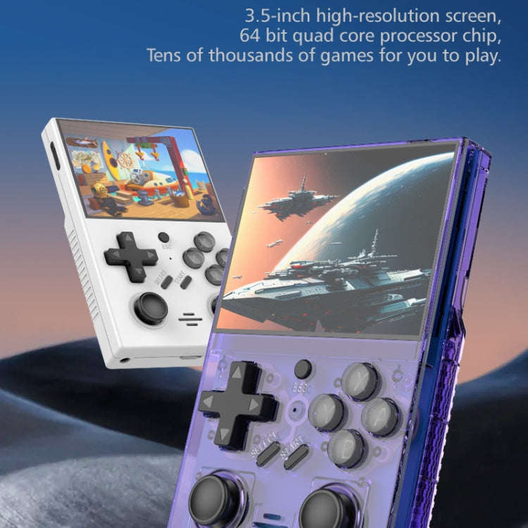 R35PLUS 3.5 Inch Handheld Game Console Built-in 64G 10,000+ Games, Transparent Black, Transparent...