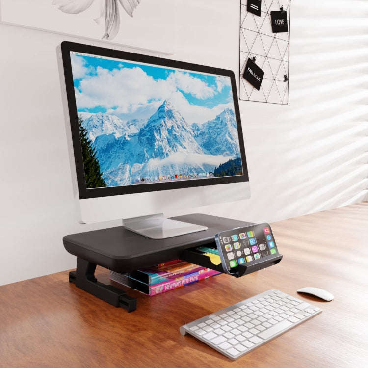 Oimaster Monitor Stand Riser Adjustable Height Laptop Bracket With Storage Drawer, Basic, Upgrade