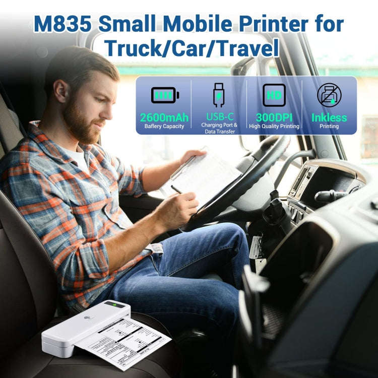 Phomemo M835  Wireless Bluetooth Thermal Printer Support Multi-Size Thermal Paper, M835