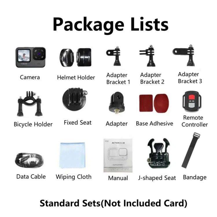 VIRAN V9 4K Dual Color Screen Diving Anti-Shake Action Camera Outdoor Cycling Travel Recorder