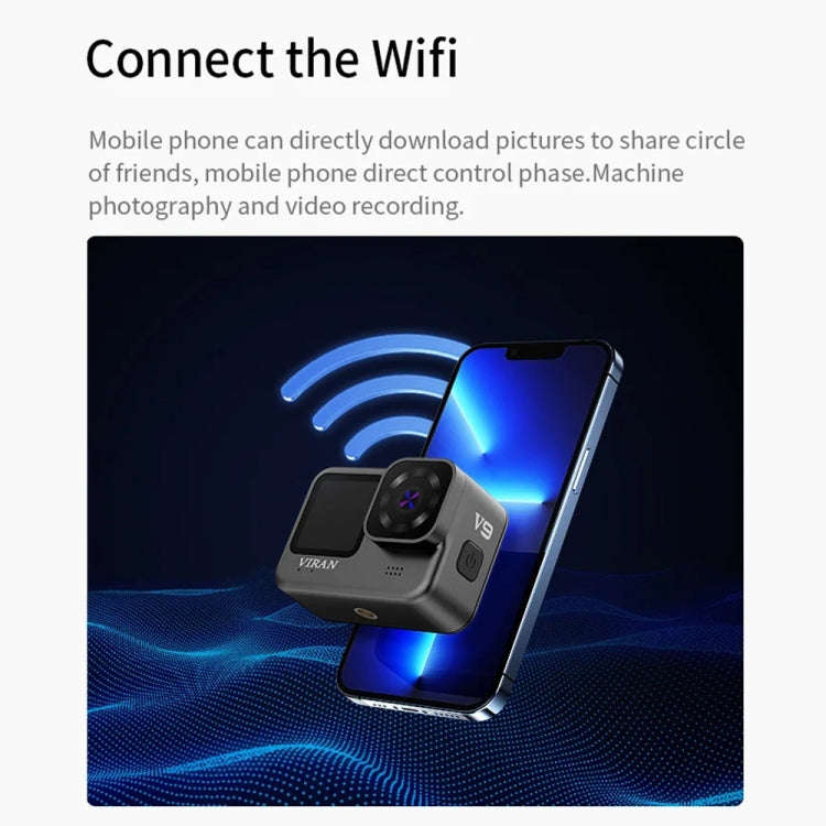 VIRAN V9 4K Dual Color Screen Diving Anti-Shake Action Camera Outdoor Cycling Travel Recorder