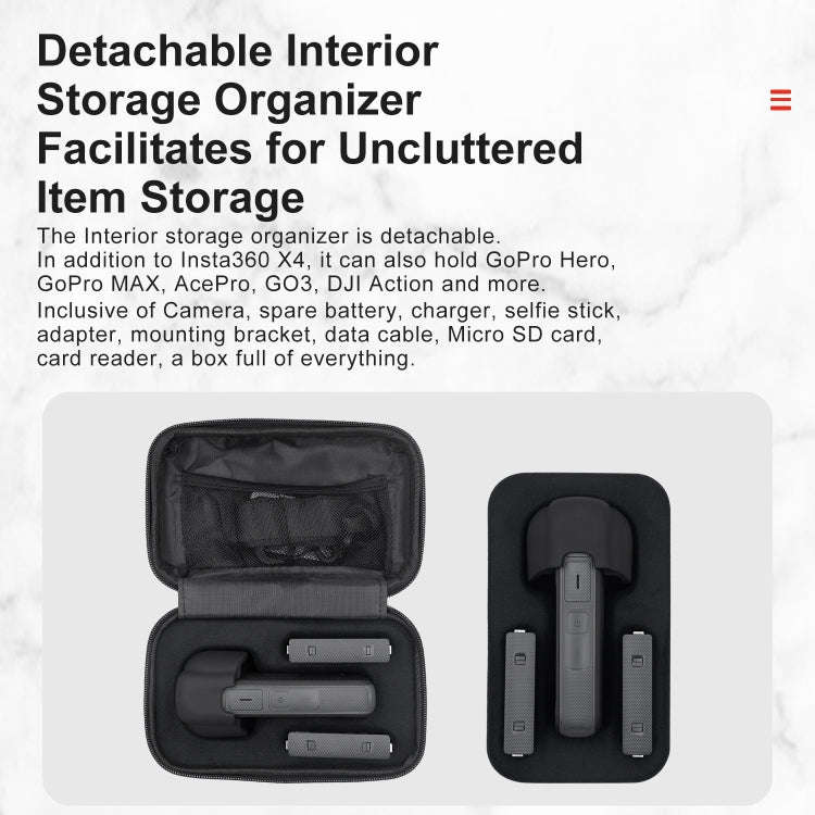 For Insta360 X5 / X4 aMagisn Storage Bag Hard Shell Protective Case