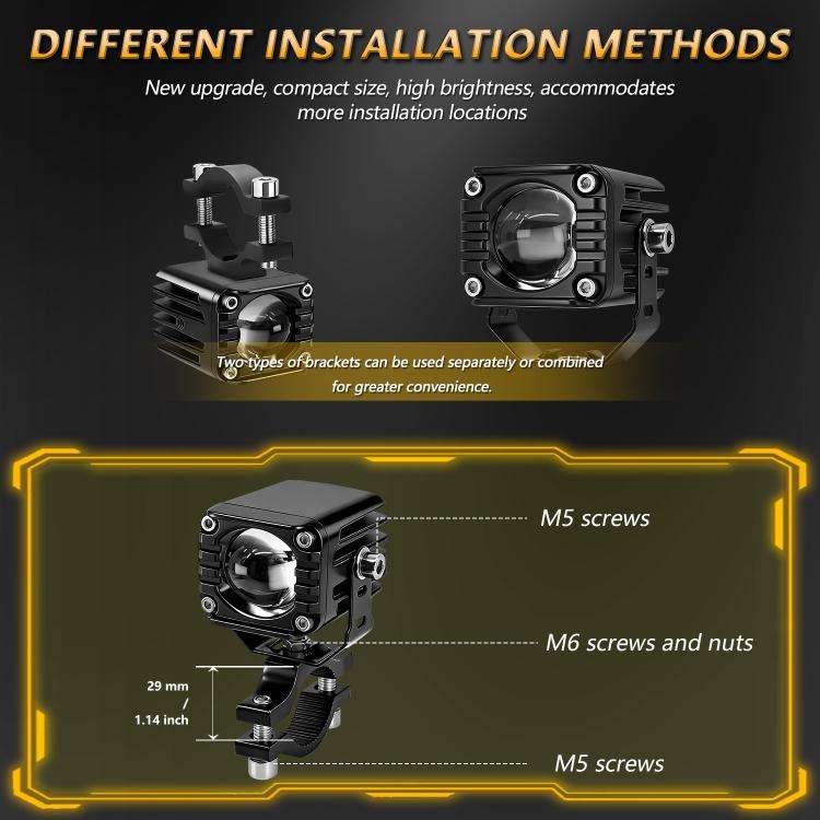 40W Motorcycle Wired Switch Integrated Waterproof Spotlight