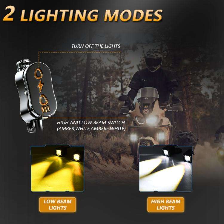 40W Motorcycle Wired Switch Integrated Waterproof Spotlight