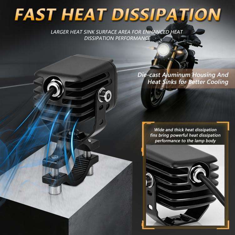 40W Motorcycle Wired Switch Integrated Waterproof Spotlight