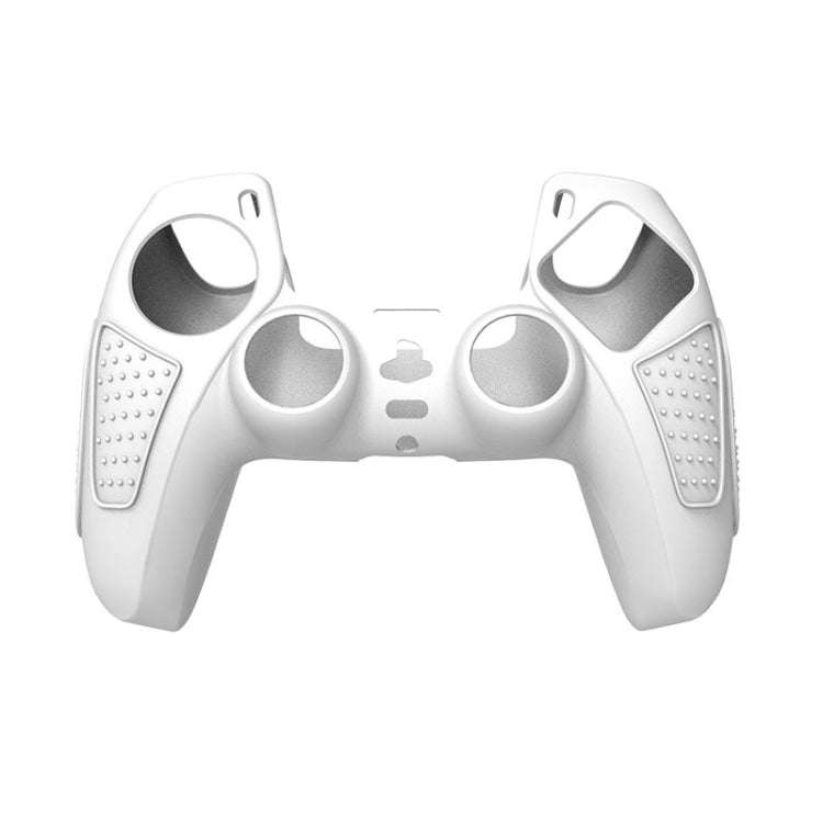 For PS5 Gamepad Silicone Protective Case Anti-Skid Soft Silicone Cover, White, Blue, Black, White...