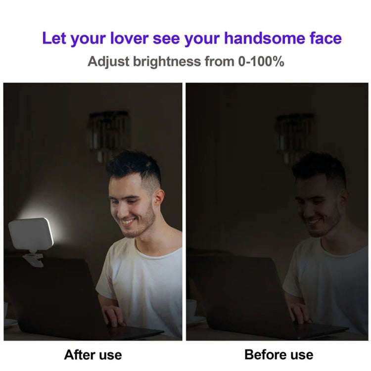 66 LEDs Selfie Fill Light Rechargeable 3 Modes Clip-on Pocket Light For Phone, Laptop, Tablet Mee...