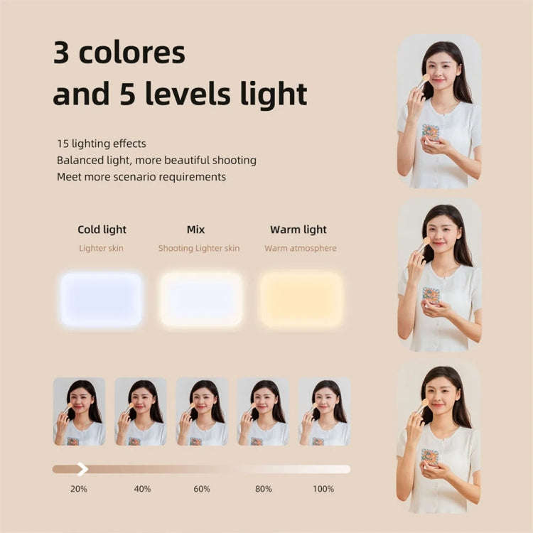 66 LEDs Selfie Fill Light Rechargeable 3 Modes Clip-on Pocket Light For Phone, Laptop, Tablet Mee...