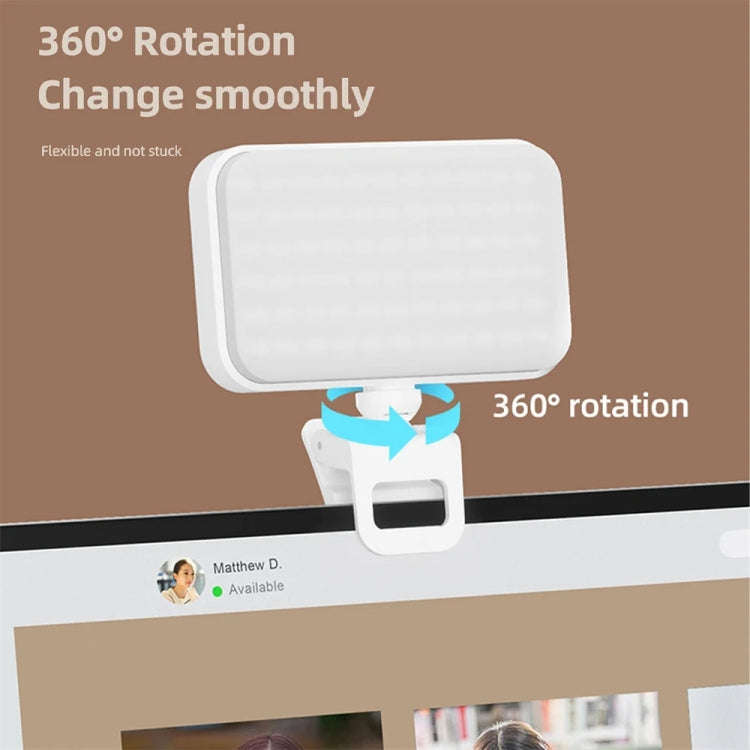 66 LEDs Selfie Fill Light Rechargeable 3 Modes Clip-on Pocket Light For Phone, Laptop, Tablet Mee...