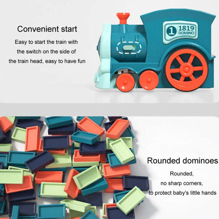 Children Dominoes Toy Train Electrical Music Light Train Automatic Casting Tokens Toy
