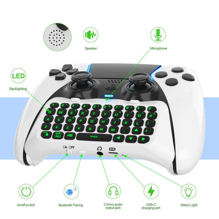 For PS5 JYS-P5172 Gamepad Wireless Bluetooth External Keyboard, Without Gamepad, JYS-P5172 (Black...