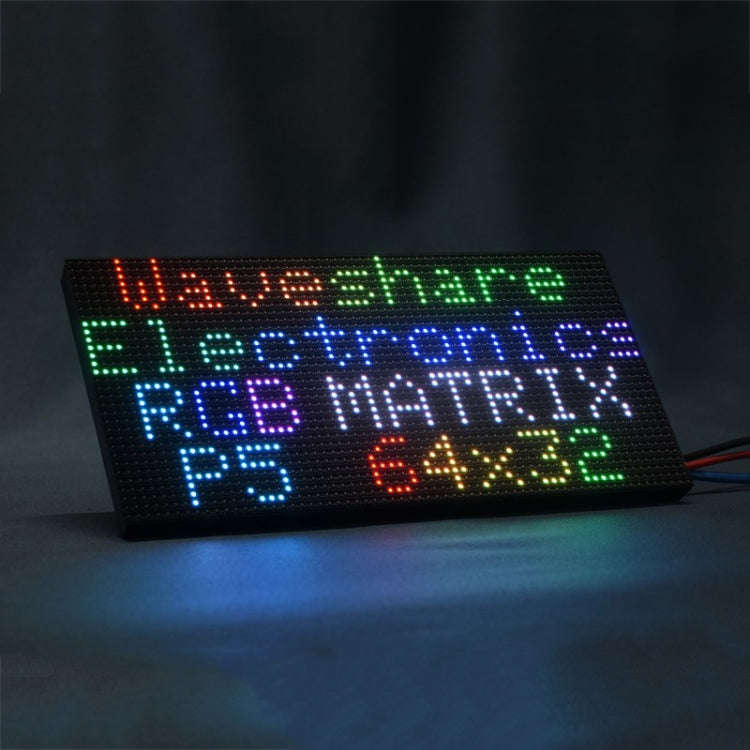 Waveshare RGB Full-color LED Matrix Panel, 5mm Pitch, 64x32 Pixels, Adjustable Brightness