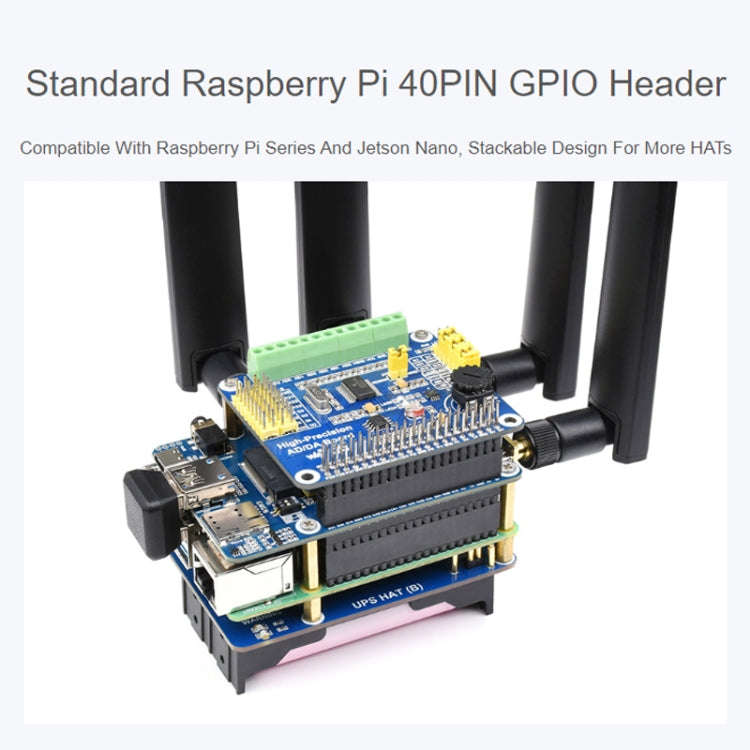 Waveshare SIM8262E-M2 5G HAT For Raspberry Pi, Quad Antennas 5G NSA, 5G/4G/3G Compatible