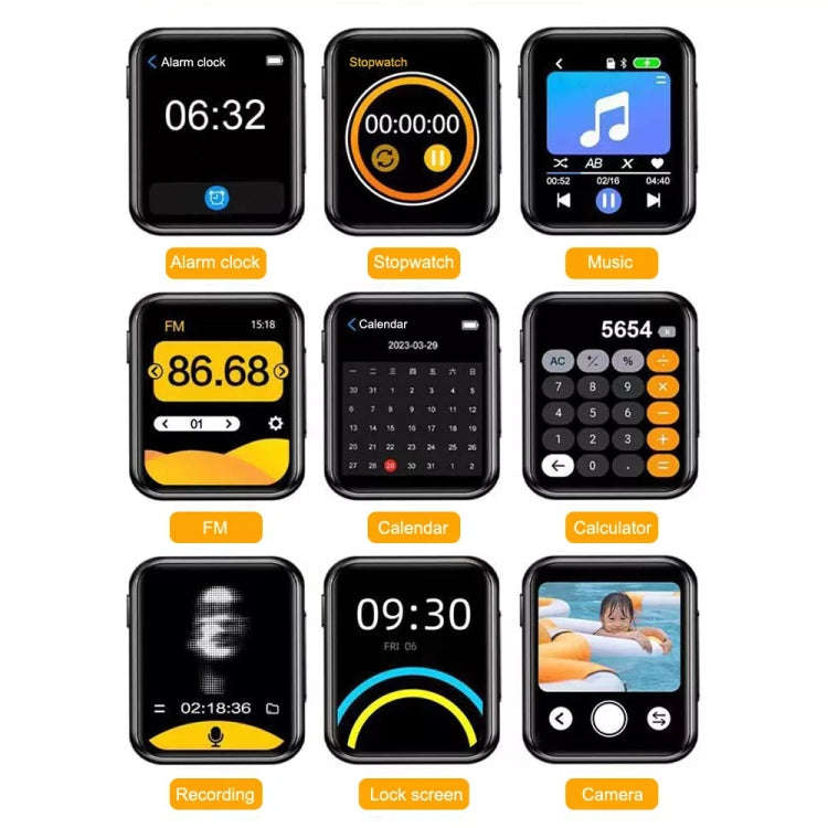 A30  MP3 Player With FHD 720P Digital Camera Bluetooth 5.4 Lossless Sound Audio Player, Excluding...