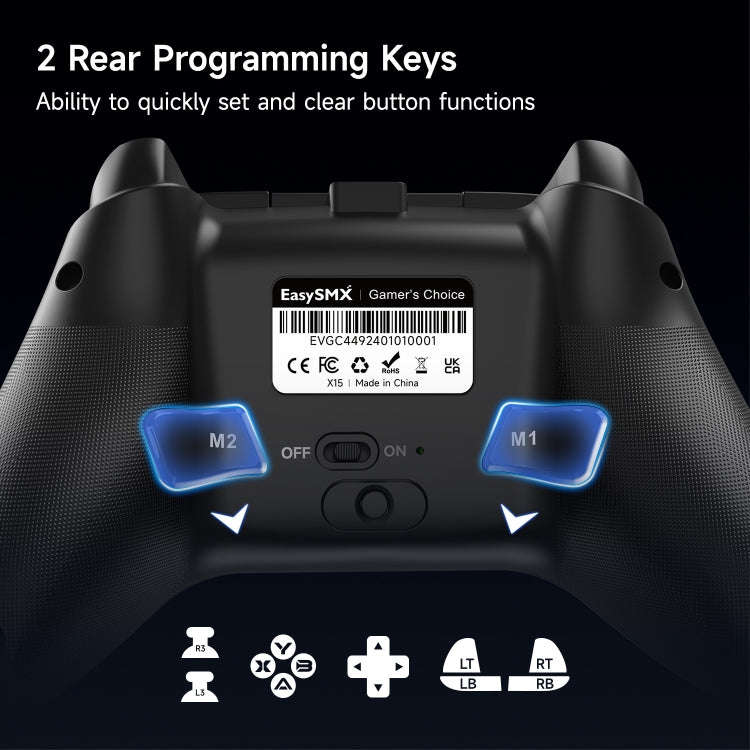 EasySMX X15 Hall Joystick Trigger RGB Wireless Gamepad, Starry Sky, Mech